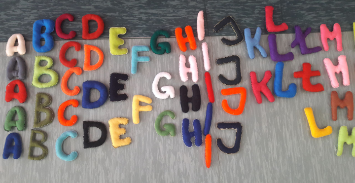Komplet filcowych liter z alfabetu