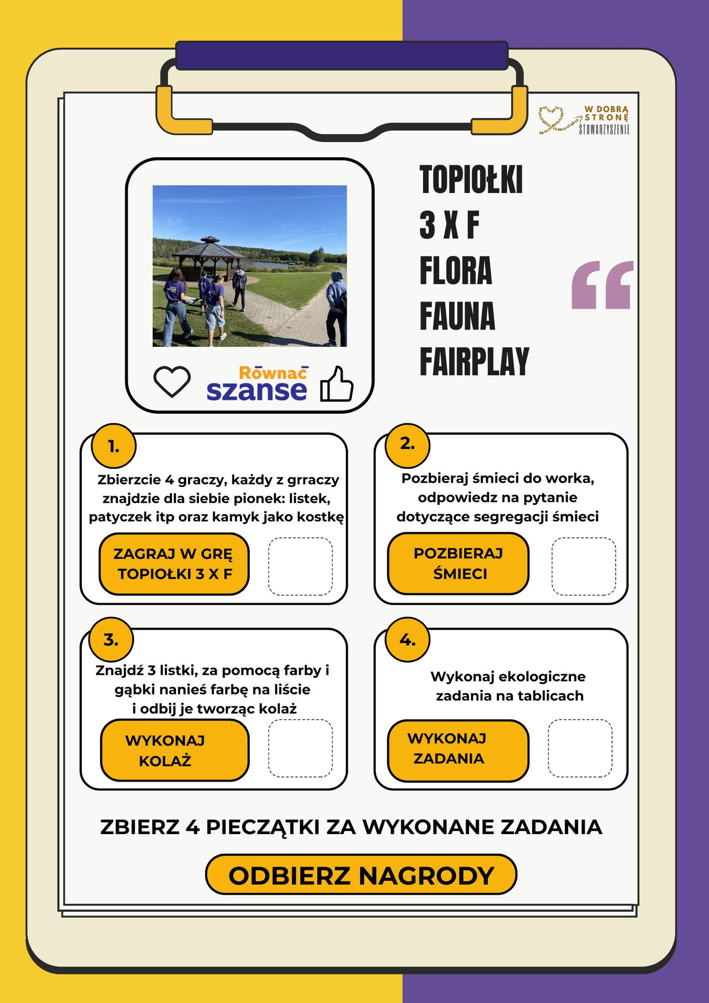 Plakat z zasadami gry 