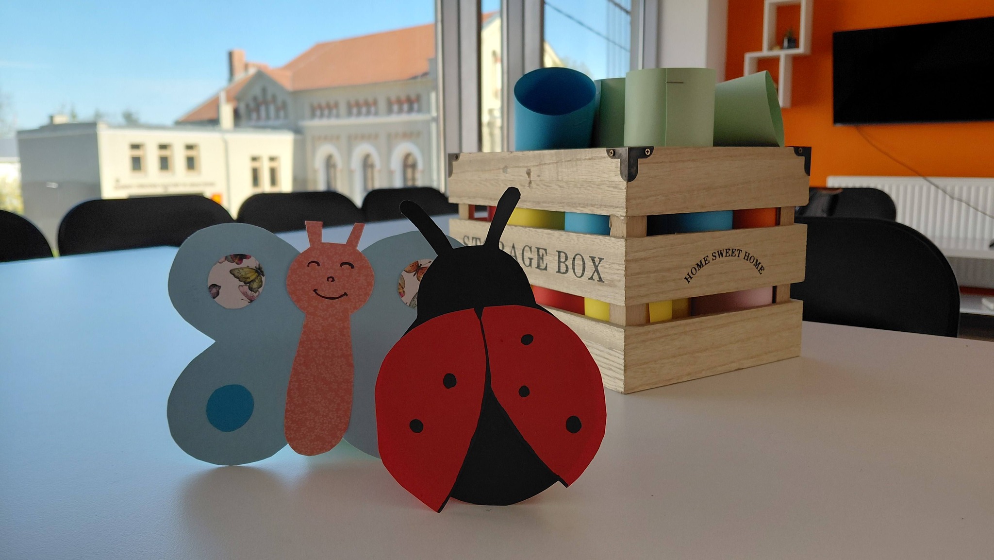 zdjęcie wykonanej biedronki i motylka