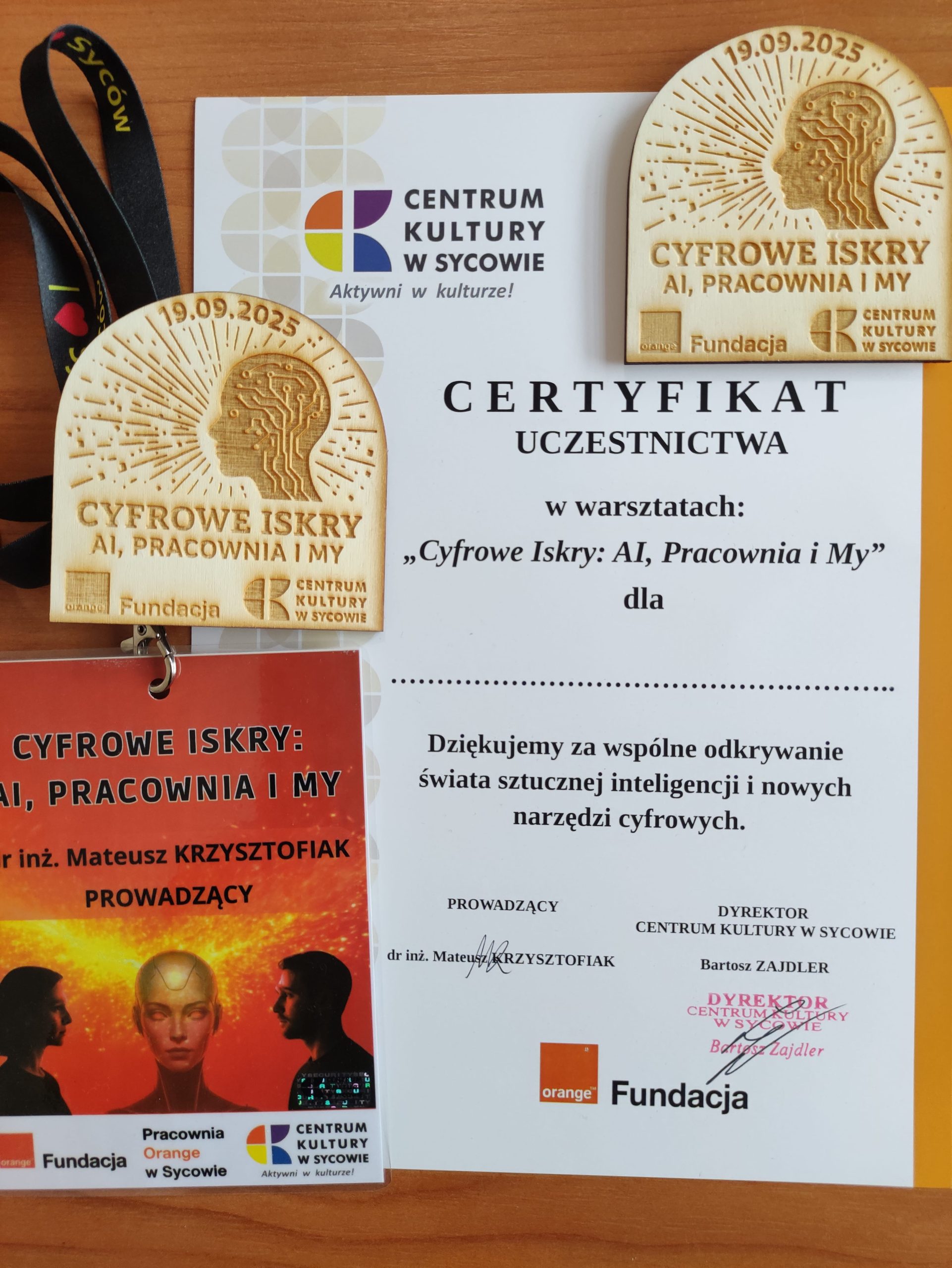 Zdjęcie Certyfikatu Sieciowanie i AI