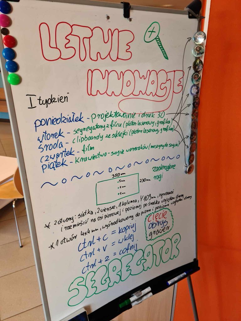biała tablica na niej napisy