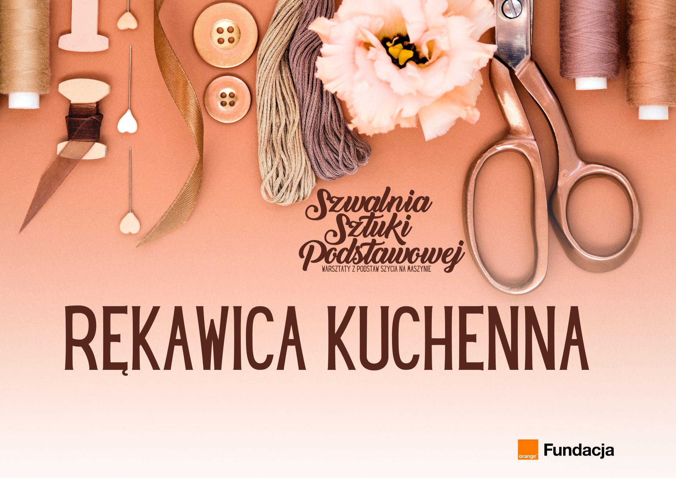 grafika promująca szwalnię sztuki podstawowej: rękawica kuchenna