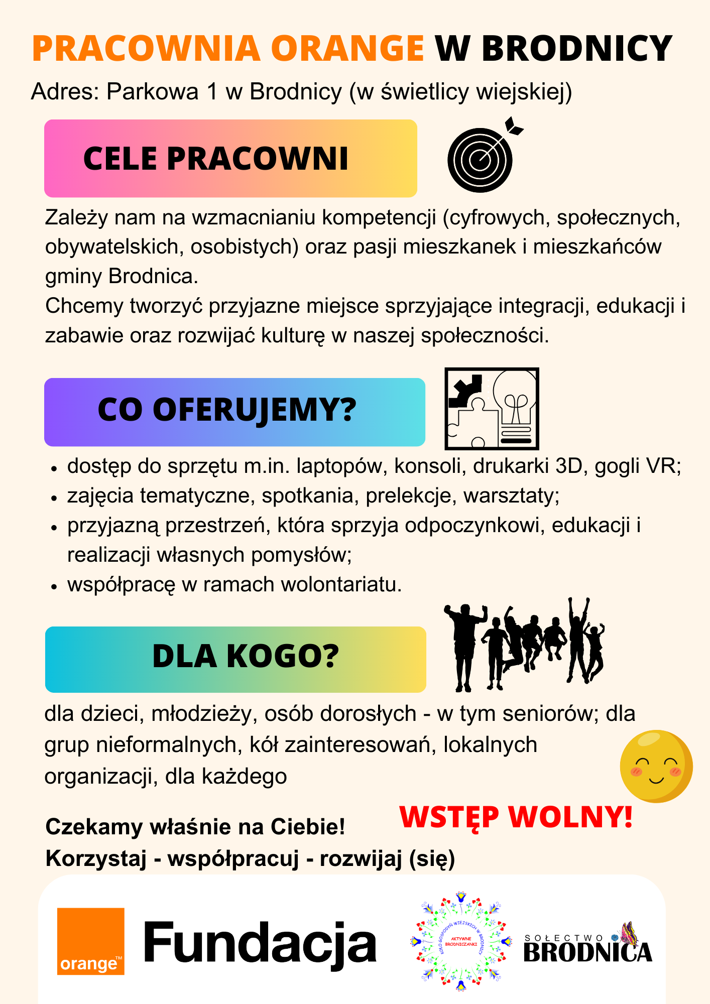 ulotka informacyjna o pracowni Orange