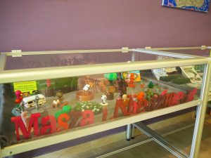 makieta "Masza i Niedźwiedź" elementy makiety wydrukowane na drukarce 3D
