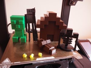 postacie z gry Minecraft wydrukowane na drukarce 3D