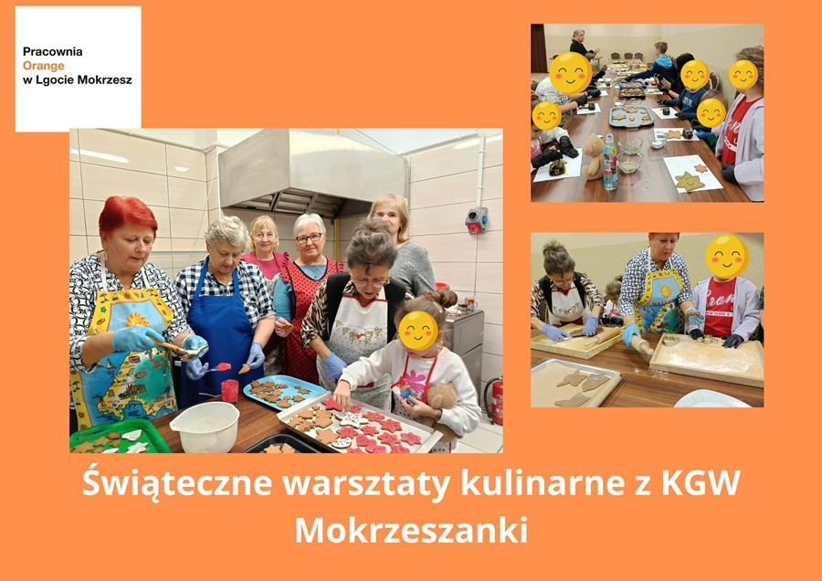 kolaż zdjęć: dzieci ozdabiające pierniki