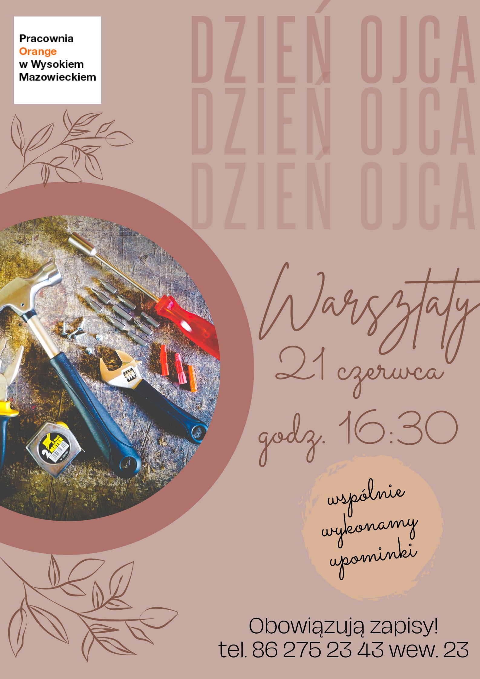 Warsztaty dzień ojca - plakat