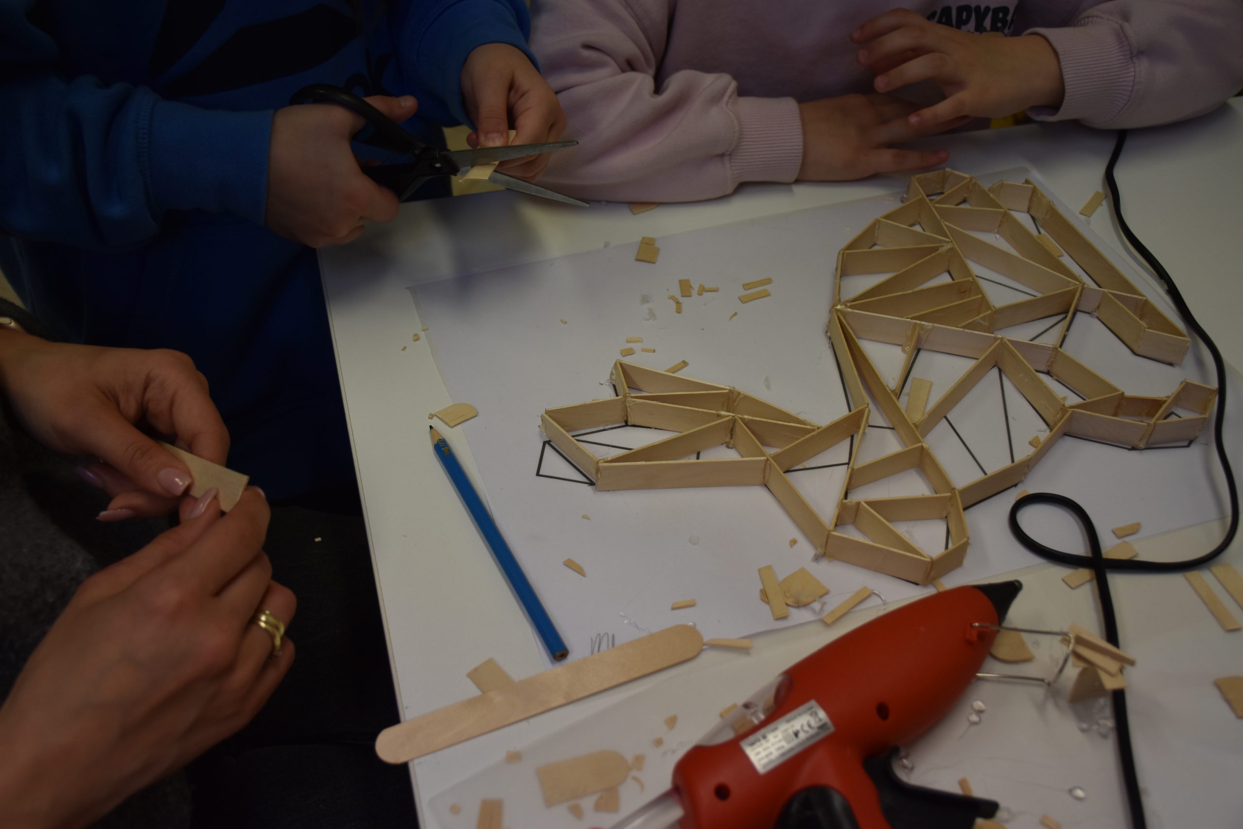 tworzenie zająca z patyczków