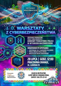 plakat dotyczący warsztatów z cyberbezpieczeństwa