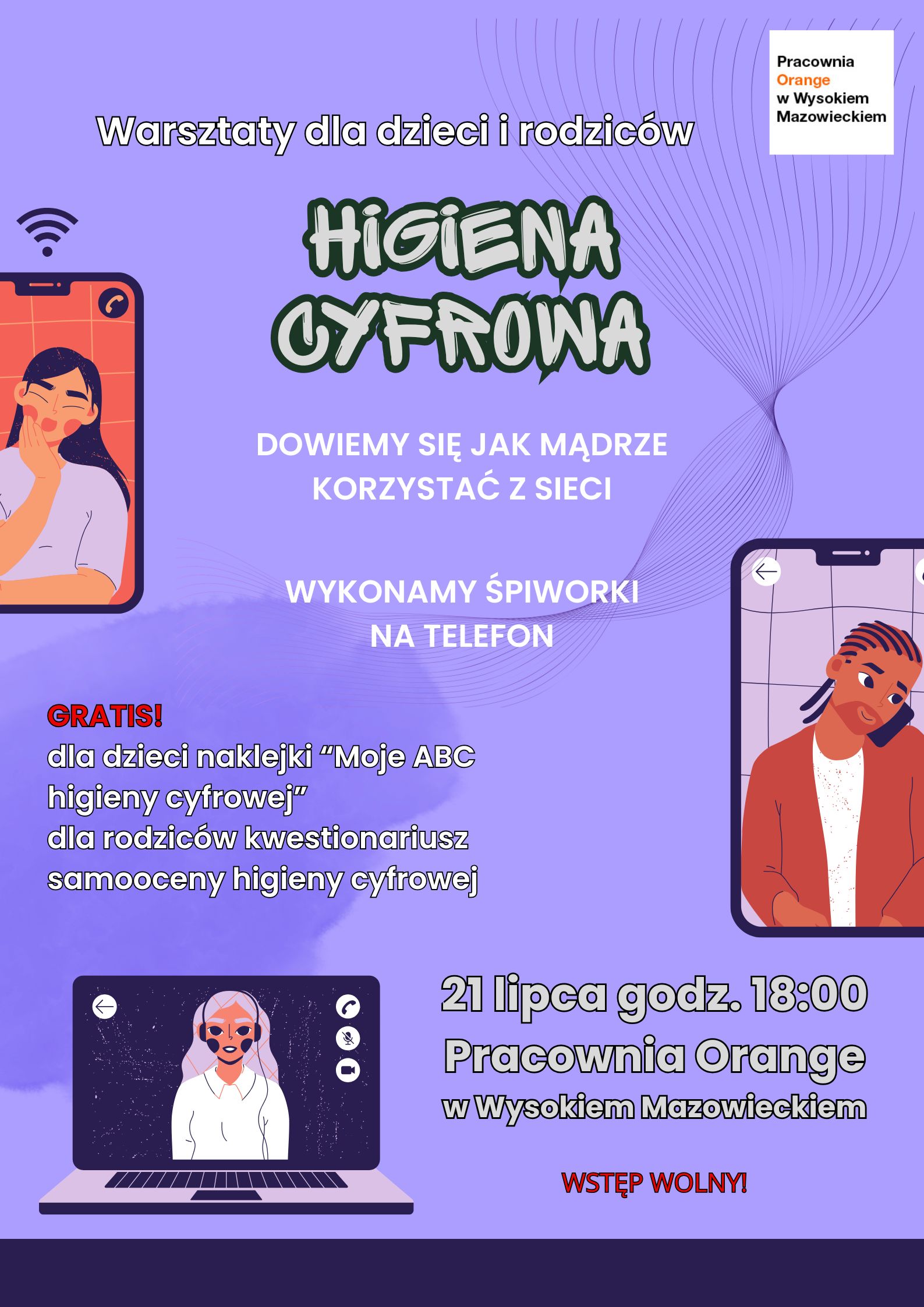 plakat - warsztaty z higieny cyfrowej
