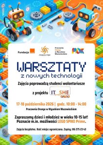 plakat "Warsztaty z nowych technologii"