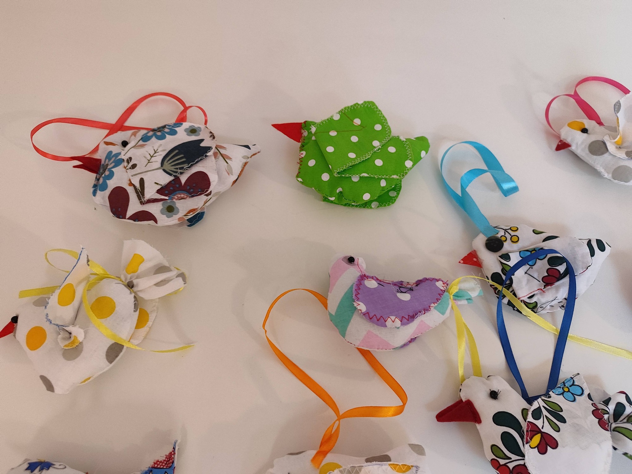 ptaszki z materiału