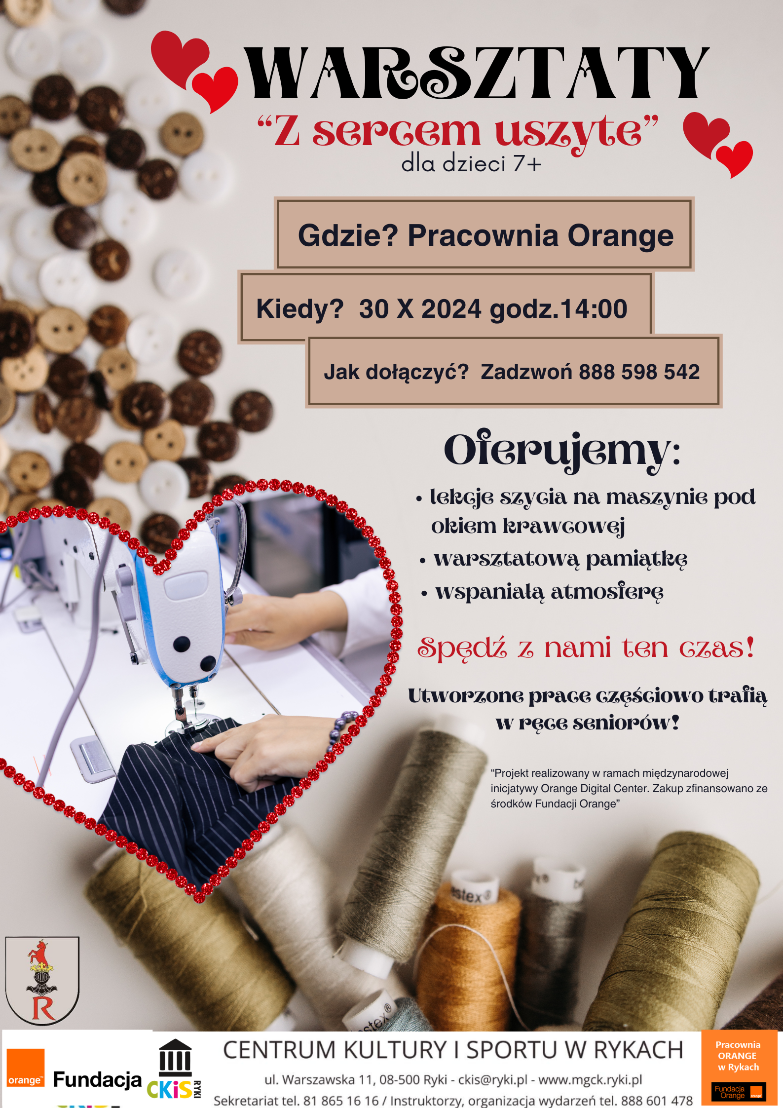 Obraz to plakat informujący o warsztatach 