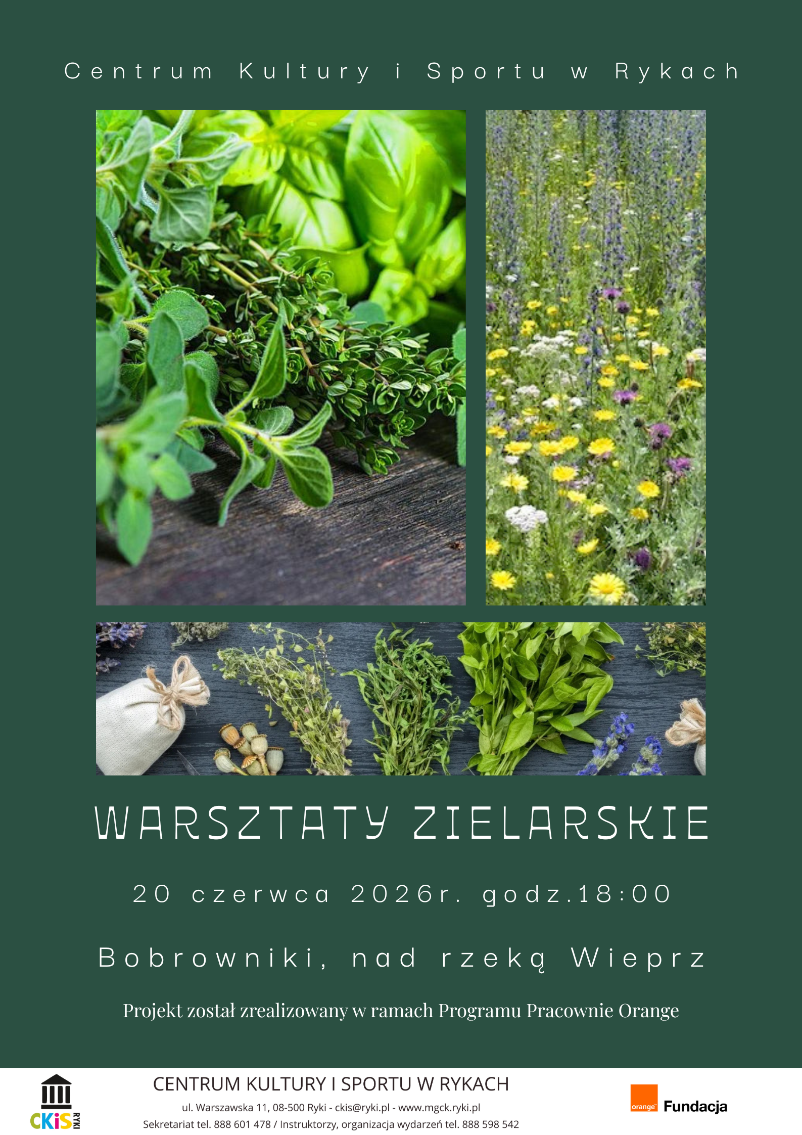 plakat na warsztaty zielarskie