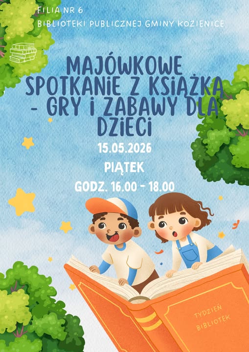 Plakat na spotkanie dla dzieci w bibliotece
