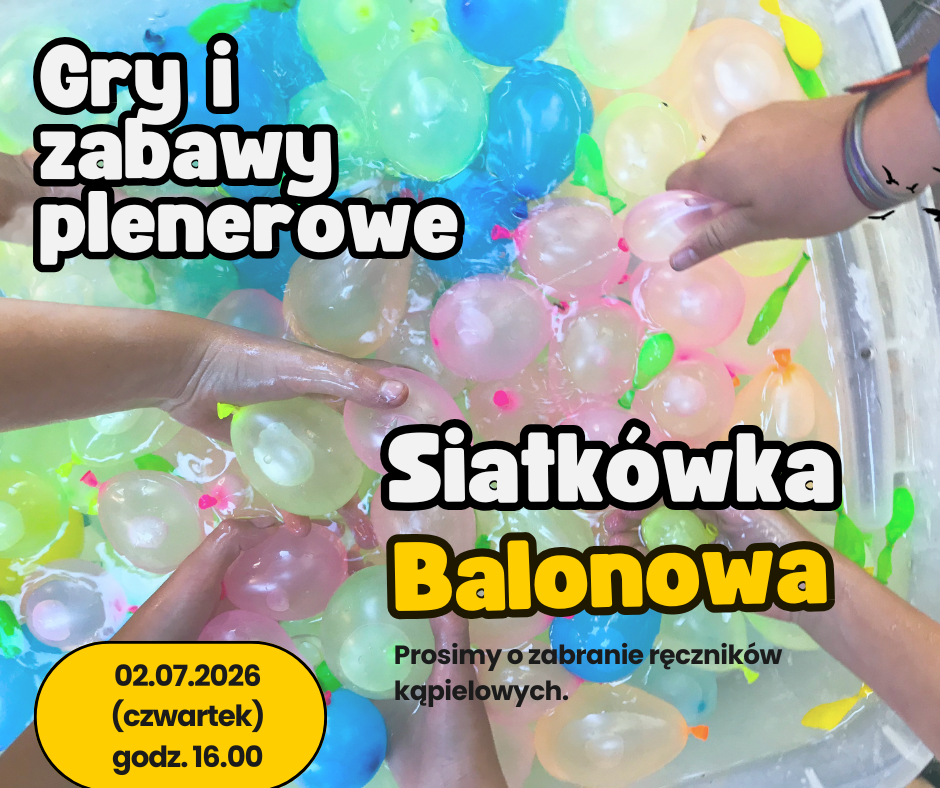 Plakat informujący o wakacyjnych zajęciach