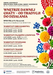 Plakat przedstawiający wydarzenia w ramach projektu.