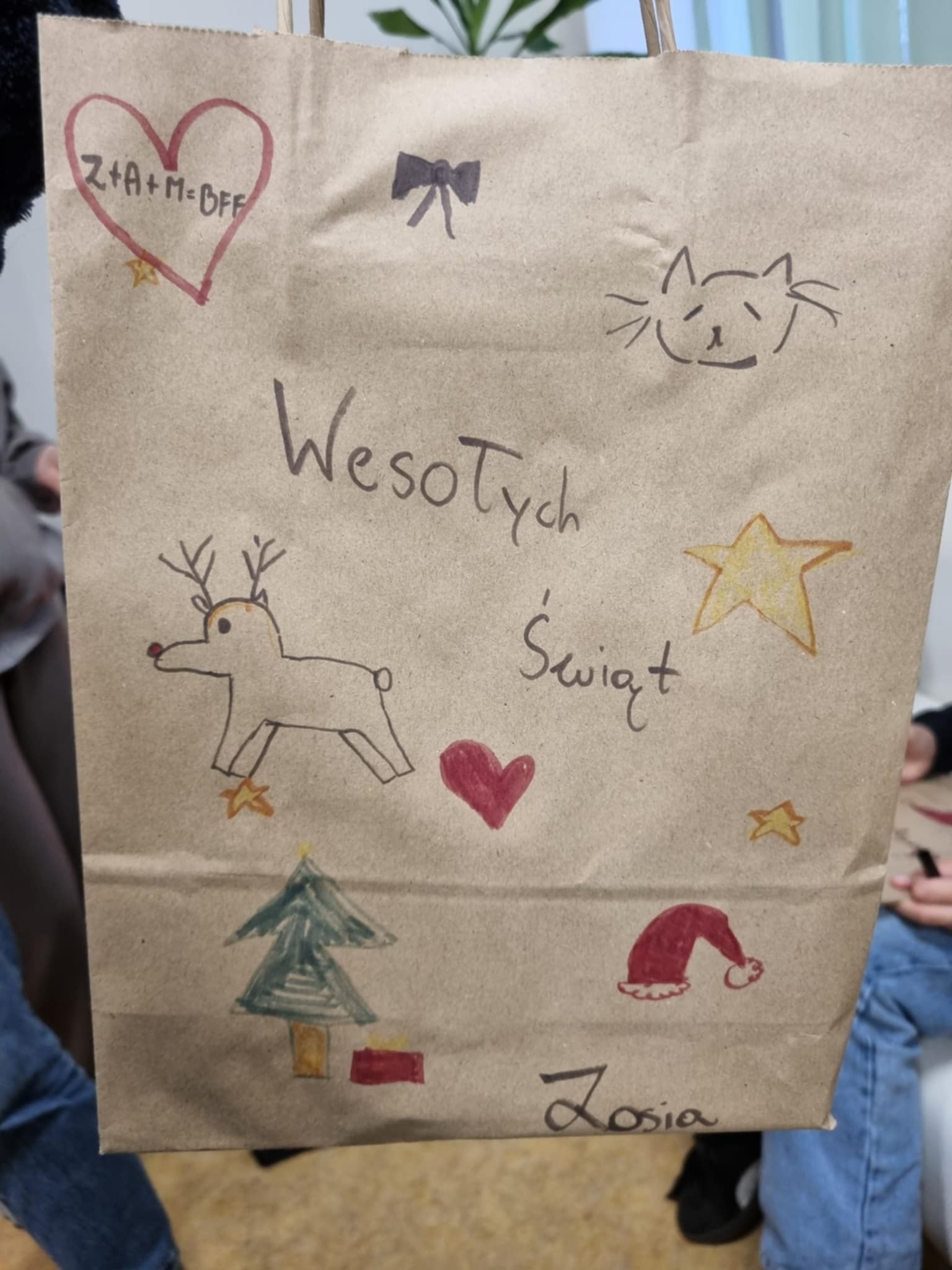 gotowa papierowa torba świąteczna handmade