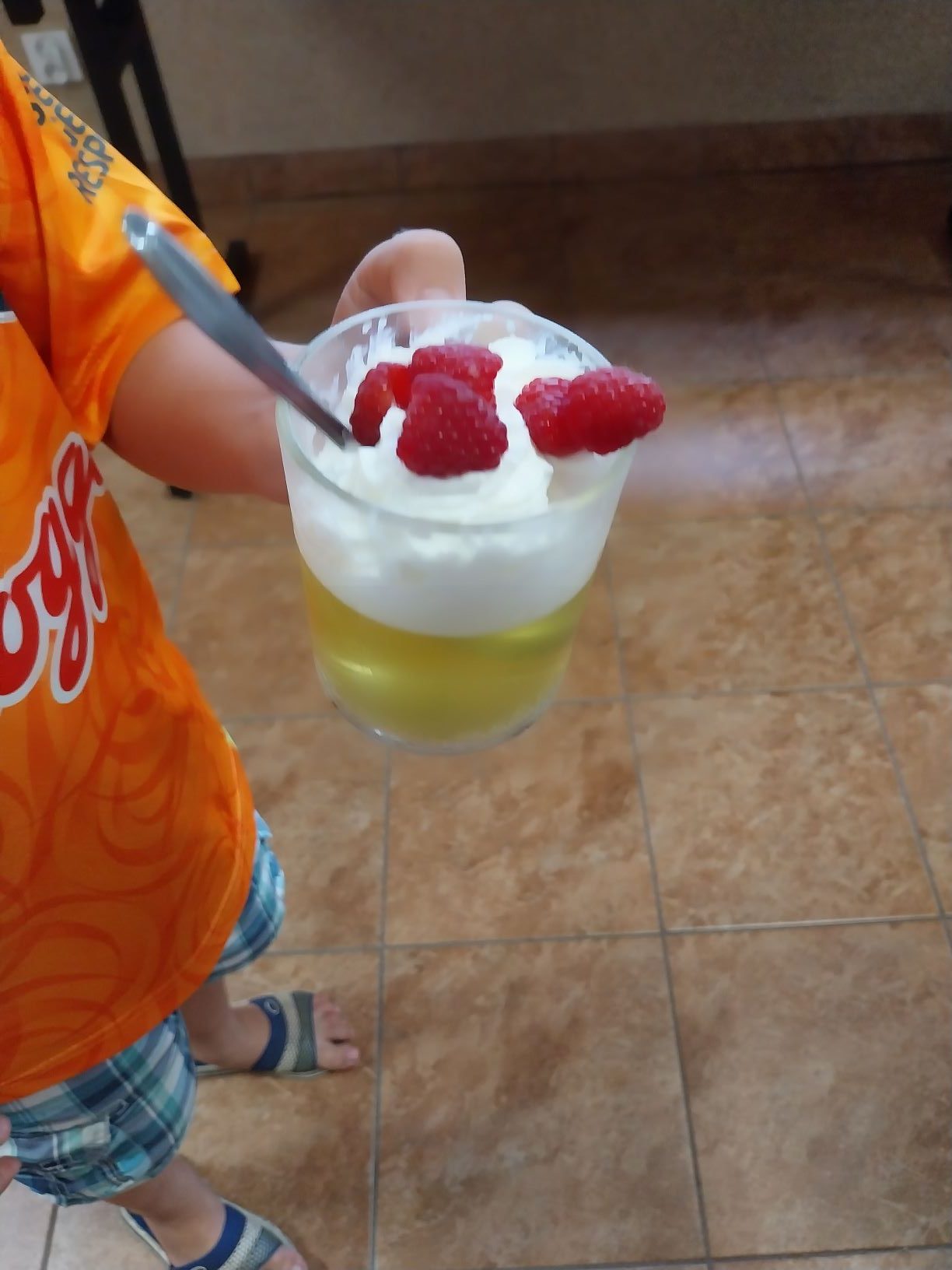 prezentacja kolorowego, pysznego deseru, jako słodkości