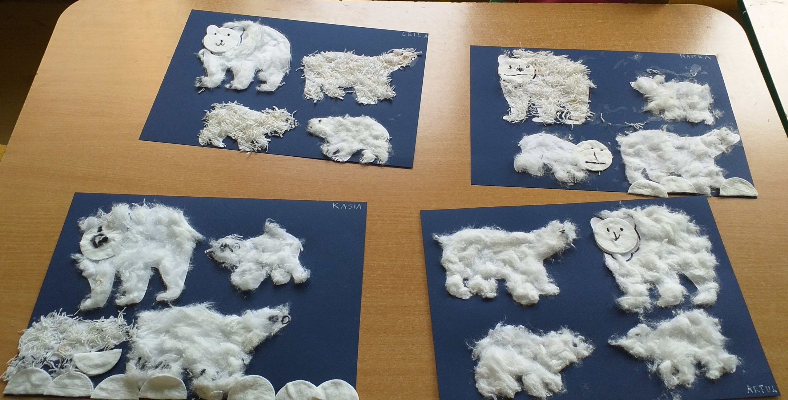 Prace dzieci: niedźwiedzie rodziny.